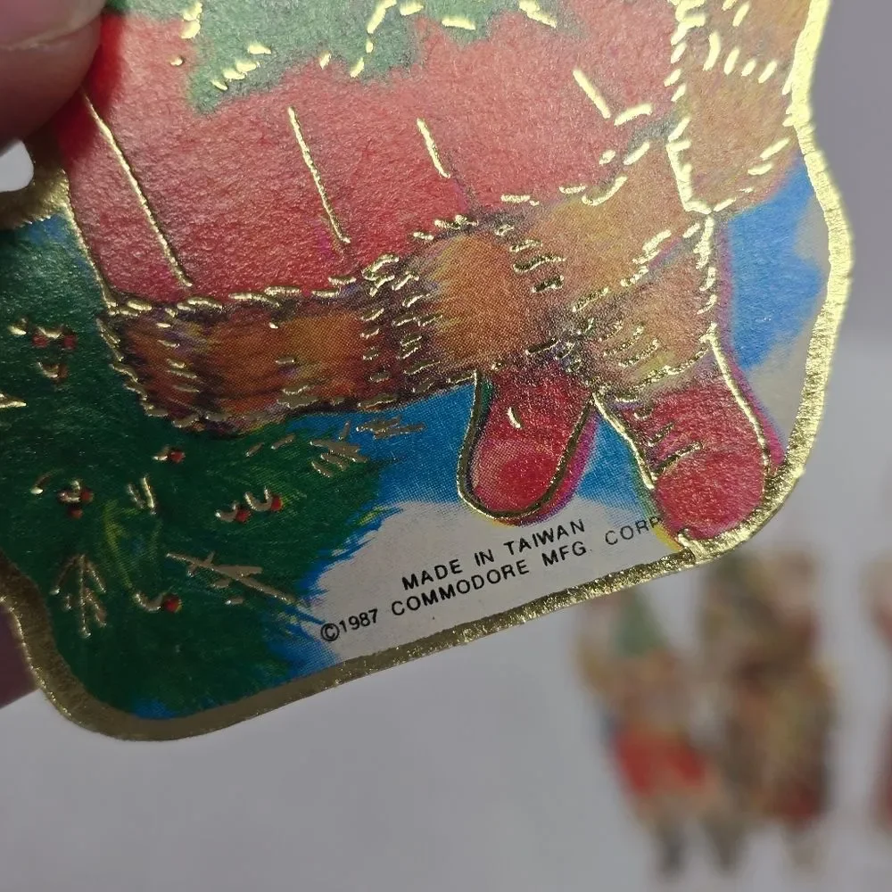 Vintage 1980 Die Cut Santa And Angel Christmas Ornaments By Merrimack, Eve, Etc